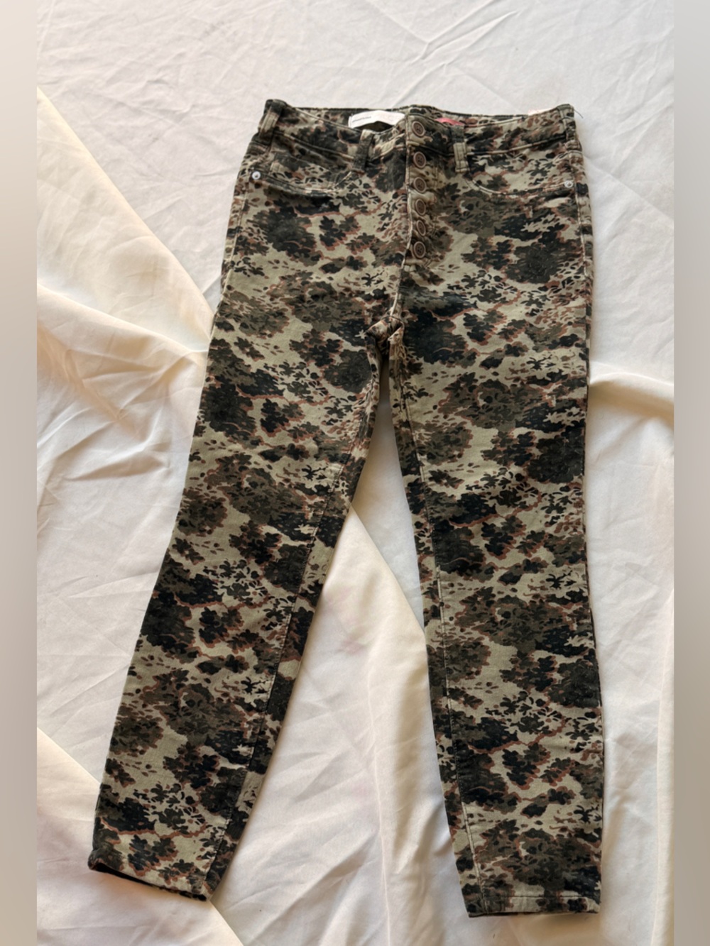 Pilcro Camouflage Skinny Pants - Olive, Black & Brown